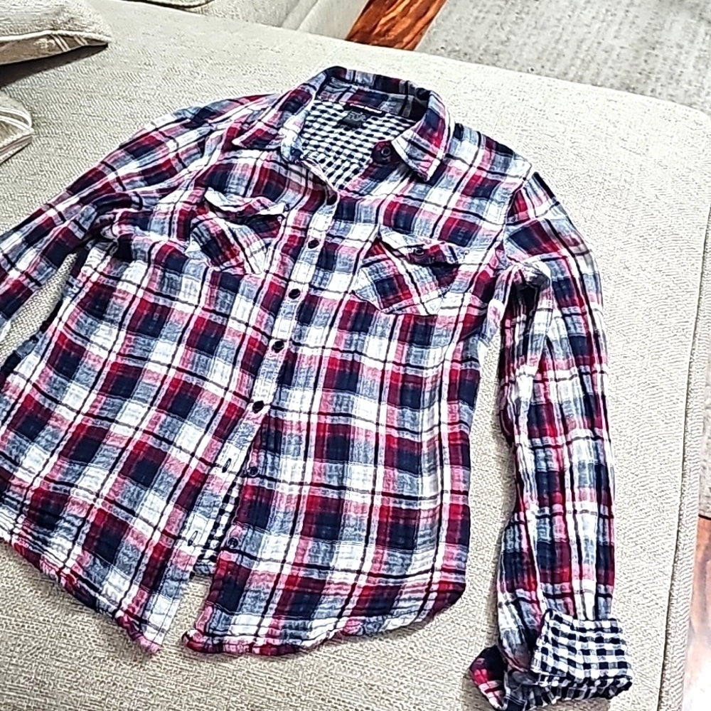 Cotton‎ Express Shirt Plaid multi colors sz large